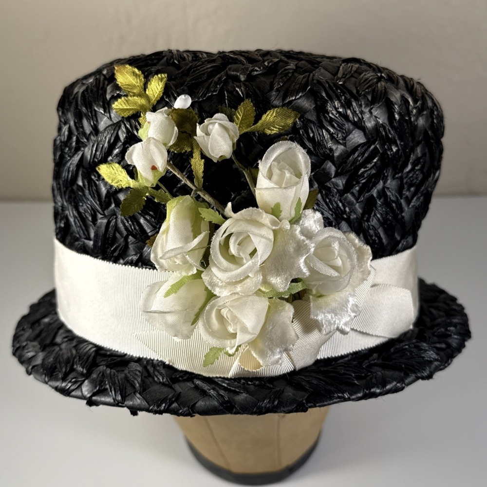 Vintage Straw Bucket‎ Hat Ann Egan Millinery Union Label Cottagecore OS